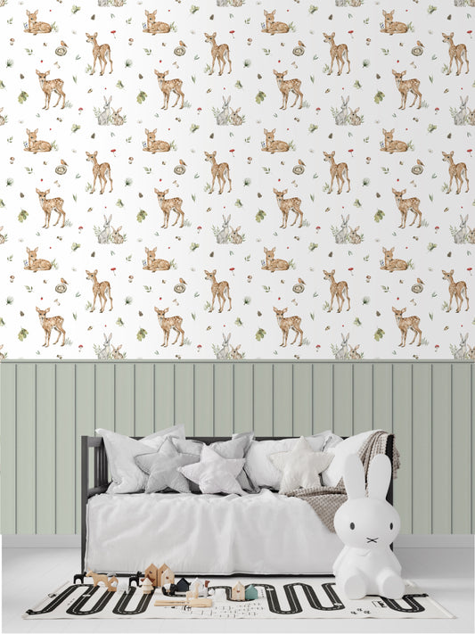Fawn'd of you - Woodland babies hand painted wallpapers